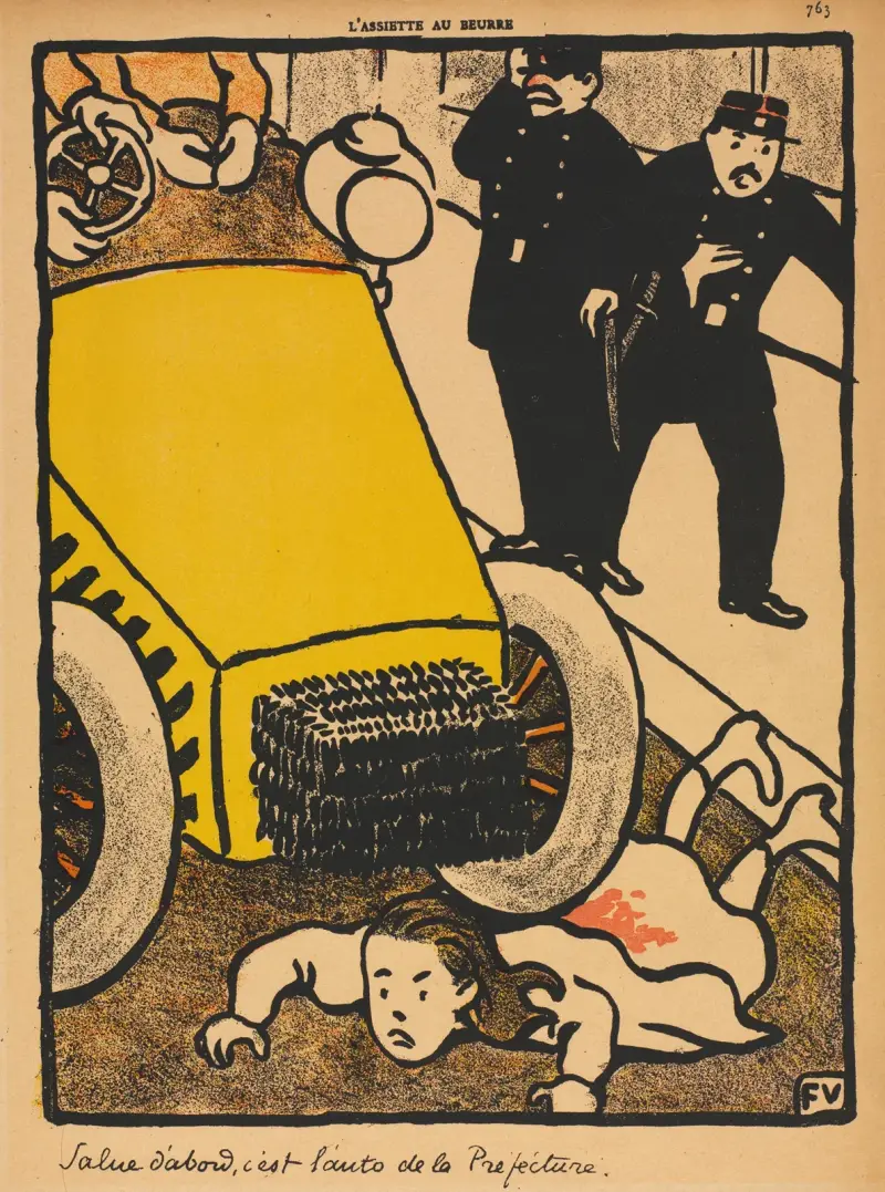 Brott och straff; Hjälp! Hälsa först… av Félix Vallotton