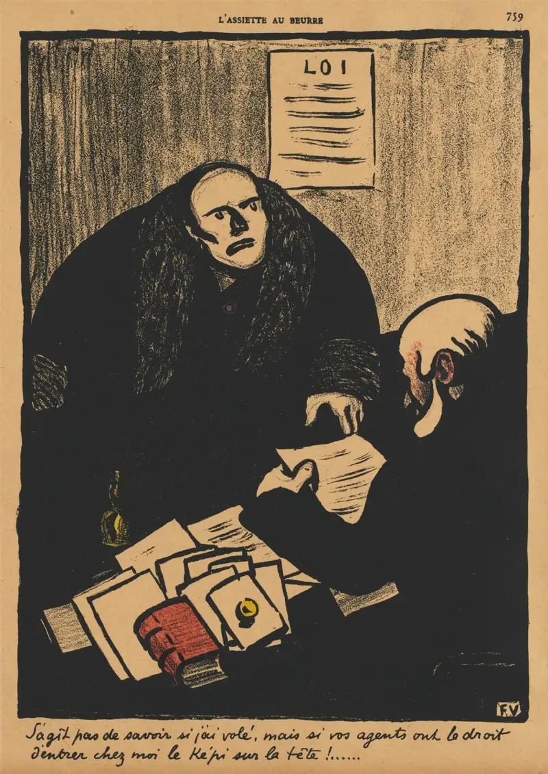 Brott och straff; Frågan är inte huruvida… av Félix Vallotton