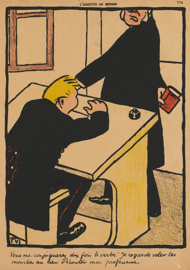 Brott och straff; Du ska konjugera… av Félix Vallotton