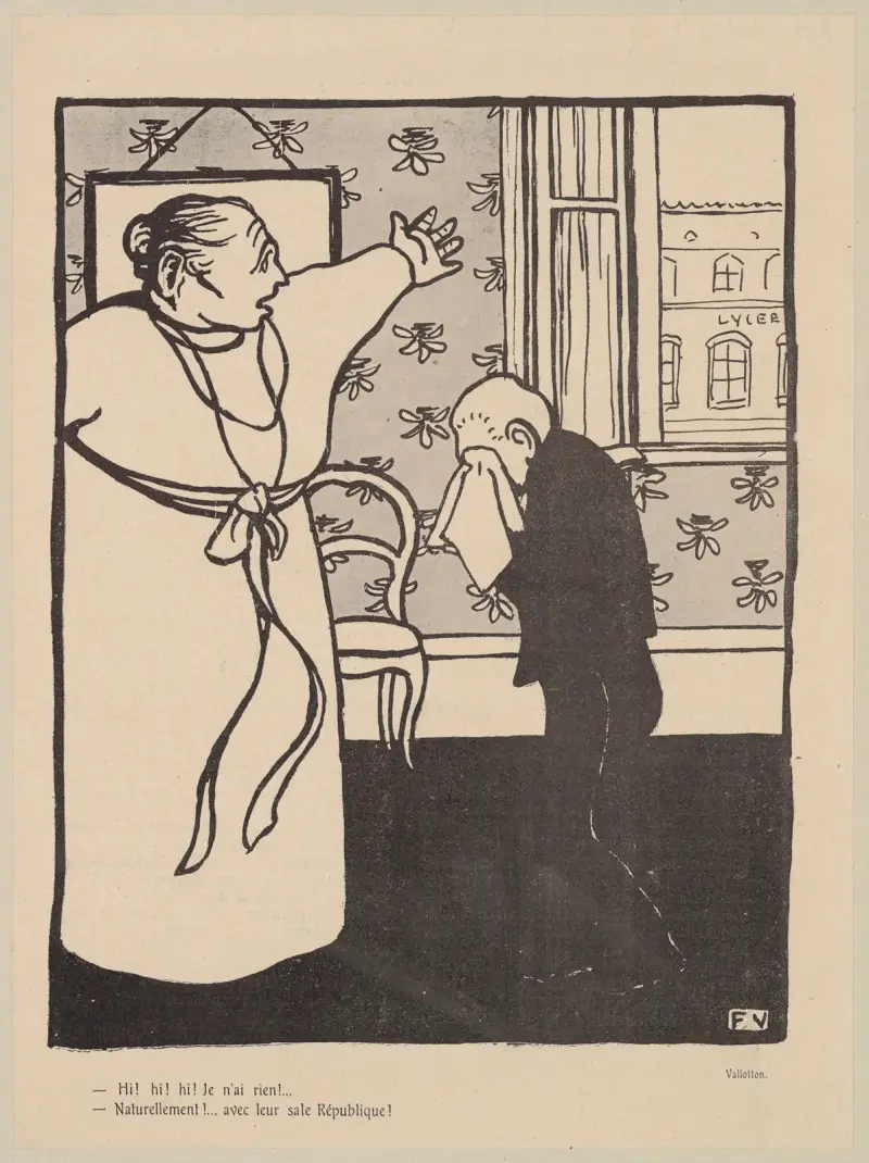 Hi! hi! hi! Jag har ingenting!..Såklart!… med deras smutsiga republik! av Félix Vallotton