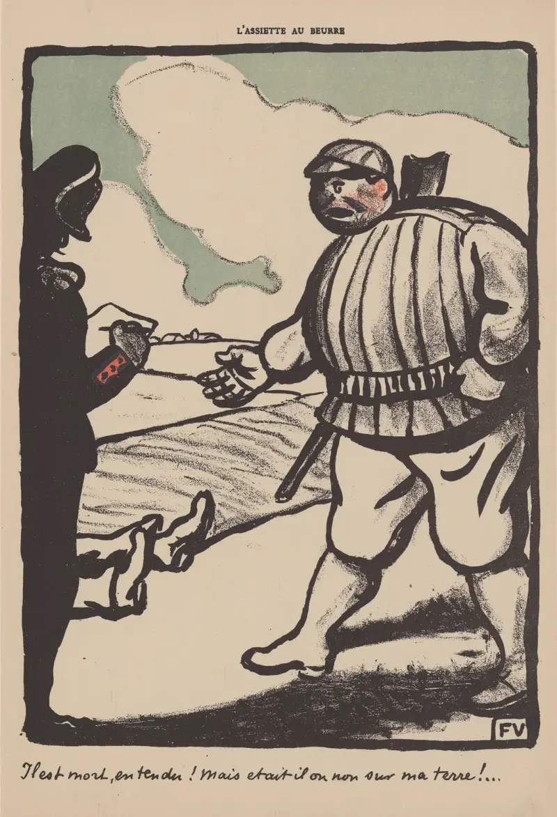Han är död, förstått! Men var han på min mark eller inte! av Félix Vallotton