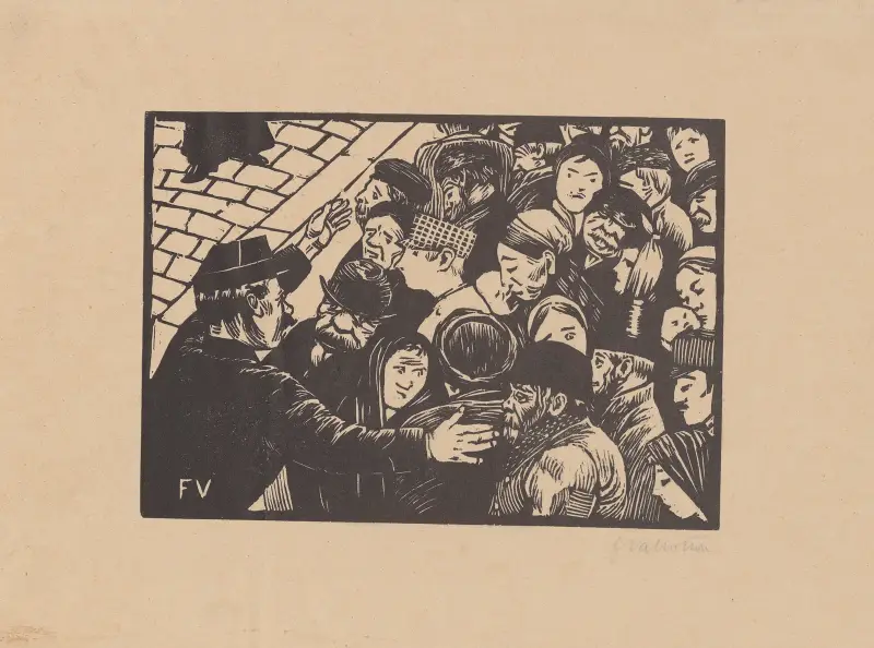 La foule à Paris av Félix Vallotton