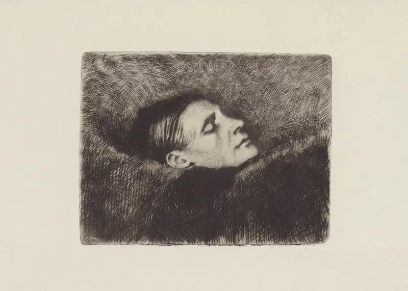 La mère de l’artiste sommeillant, de profil av Félix Vallotton