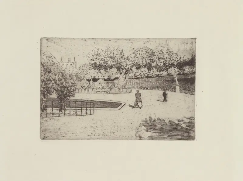 Dammen i Luxembourgträdgården av Félix Vallotton