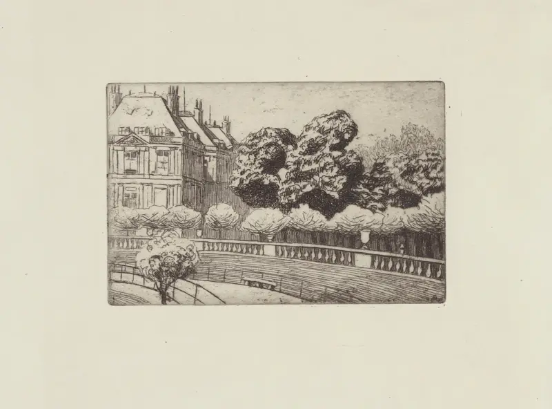 Senaten sedd från Luxembourgträdgården av Félix Vallotton