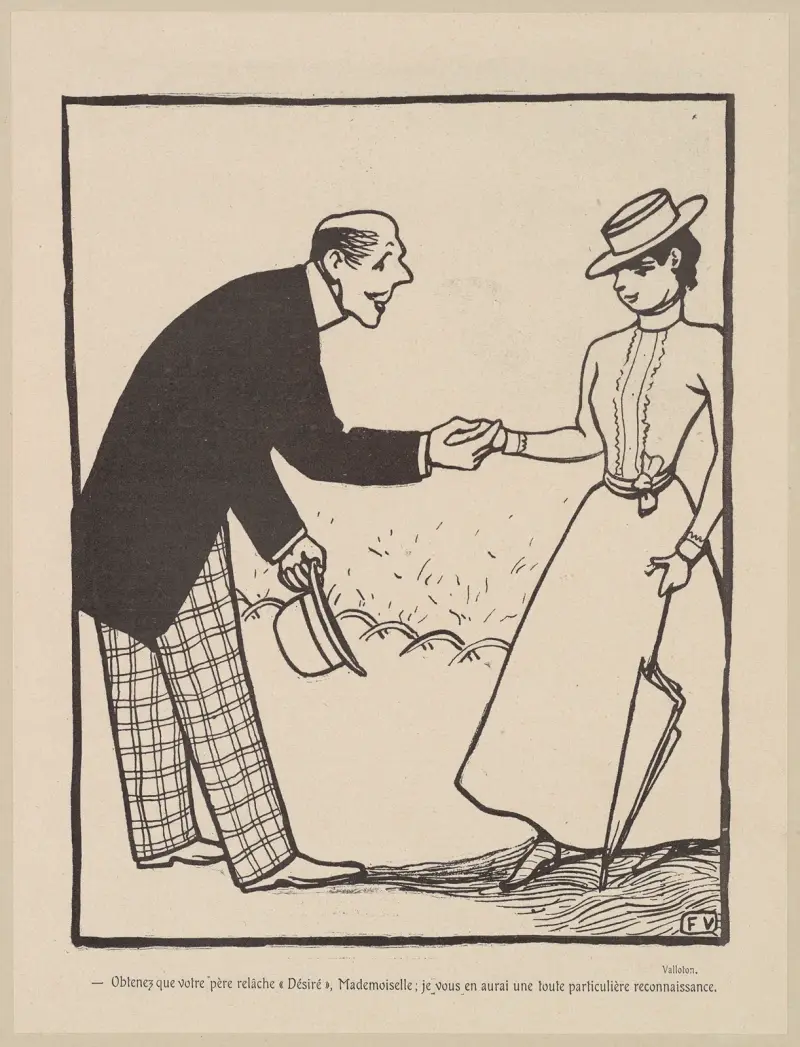 Se till att er far ger efter; Désiré, mademoiselle; jag kommer att vara er särskilt tacksam. av Félix Vallotton