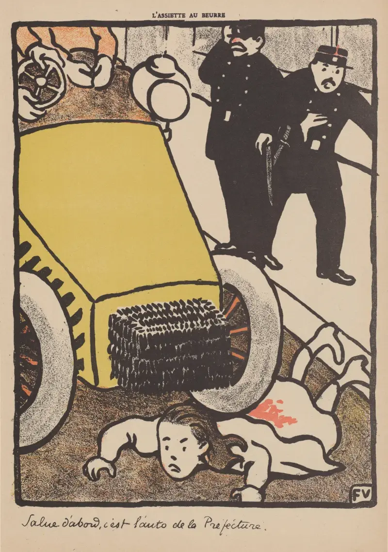 Hälsa först, det är polisbilen av Félix Vallotton