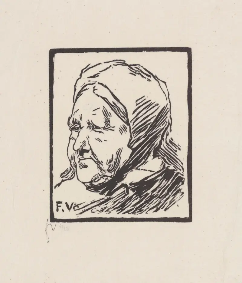 Gammal kvinnas huvud av Félix Vallotton