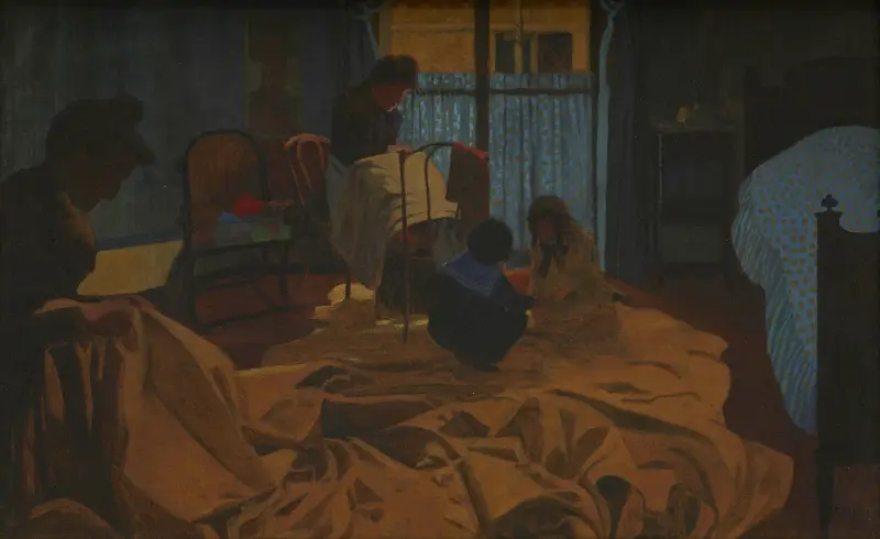 Tvätterskan, blått rum av Félix Vallotton