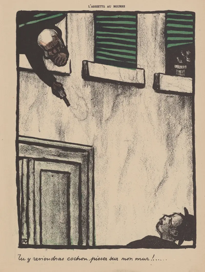 Du wirst zurückkommen, du Schwein, und auf meine Wand pissen! von Félix Vallotton