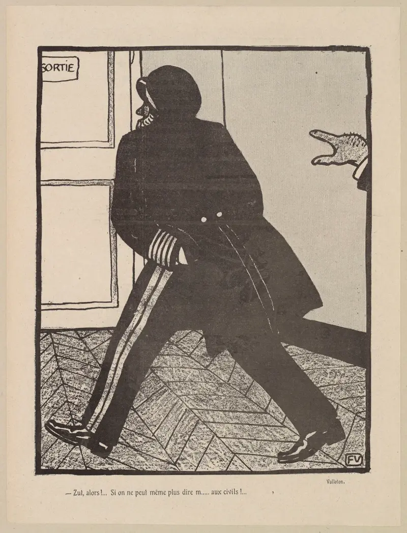 Tusan också!… Om man inte ens kan säga sk… till civila! av Félix Vallotton