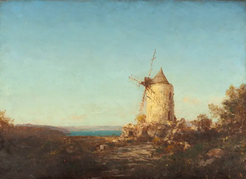 Moulin de Saint-Mitre, près de Martigues von Félix Ziem