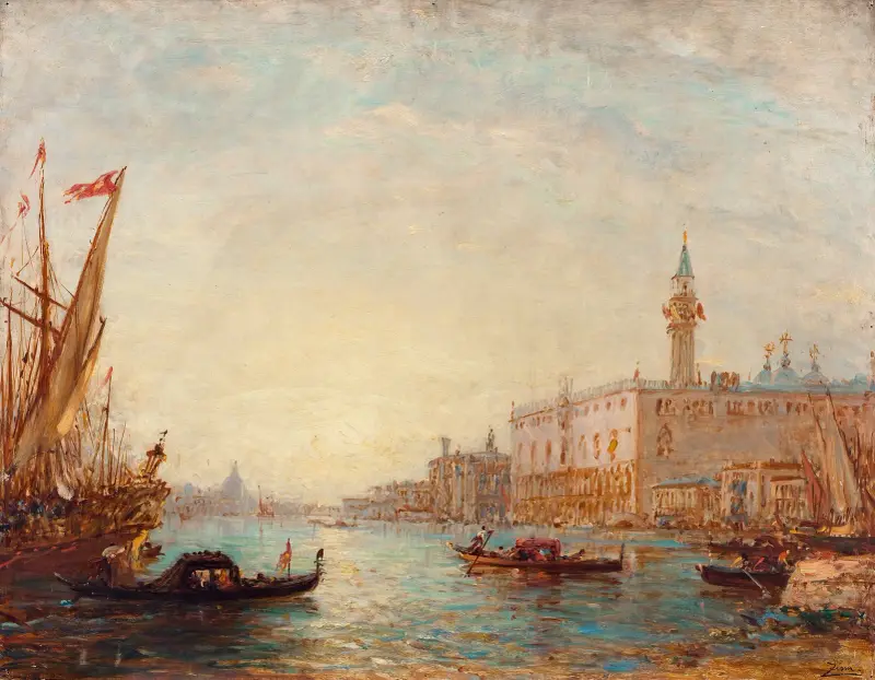 Venedig, Dogepalatset, 1870 av Félix Ziem