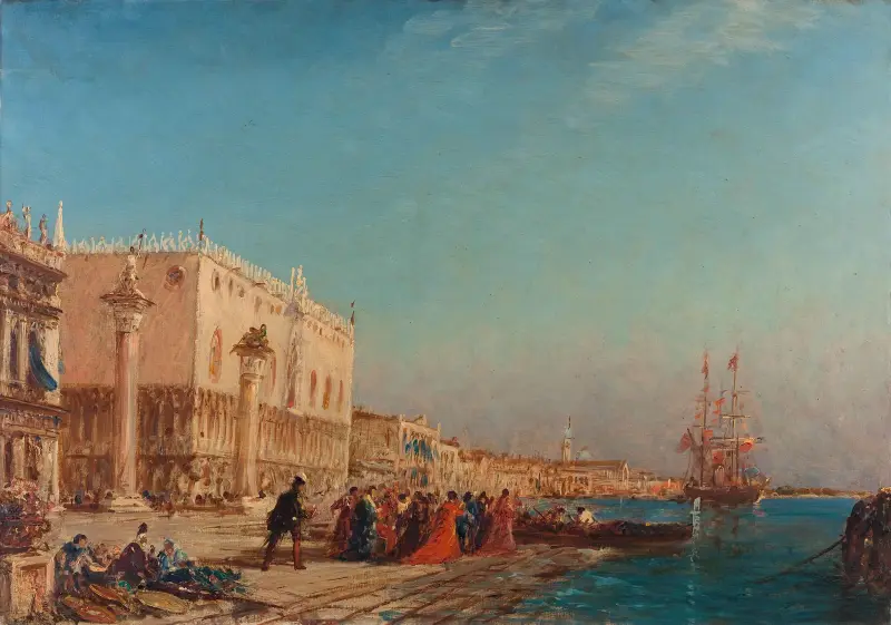 Venedig, Dogenpalast, 1865 von Félix Ziem