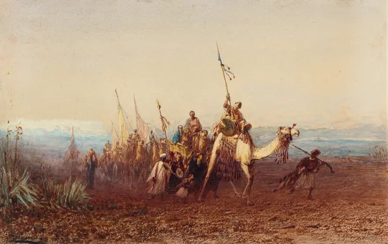 Auf dem Weg nach Kairo, die Karawane von Félix Ziem