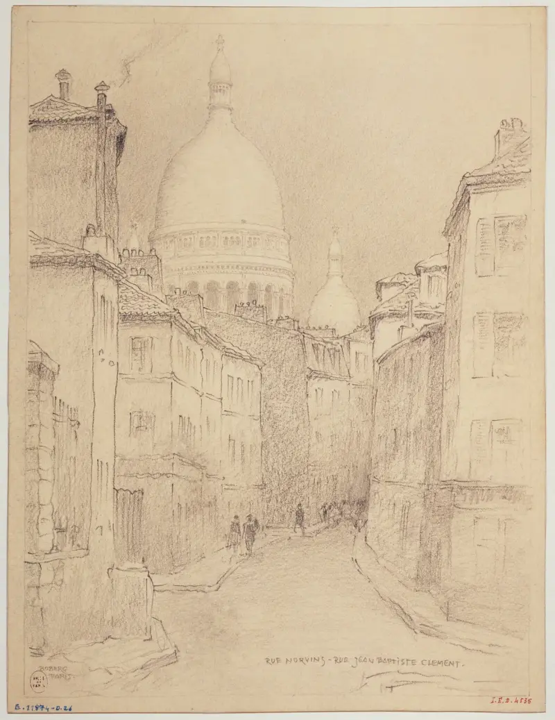 Rue de Norvins och rue Jean-Baptiste Clément av Ferdinand Boberg