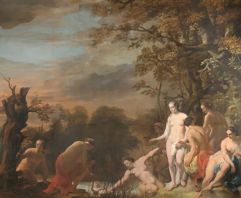 Pharaos Tochter findet Moses im Schilfkorb von Ferdinand Bol