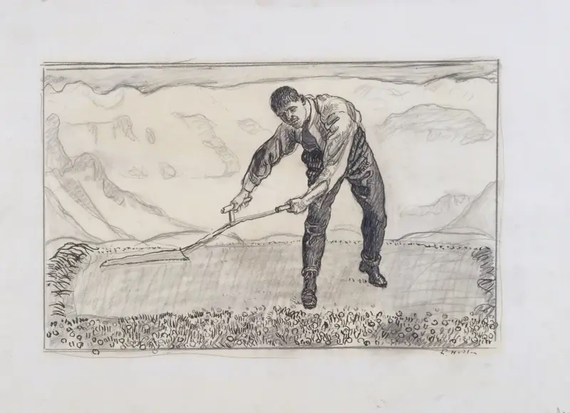 Mower on the field av Ferdinand Hodler