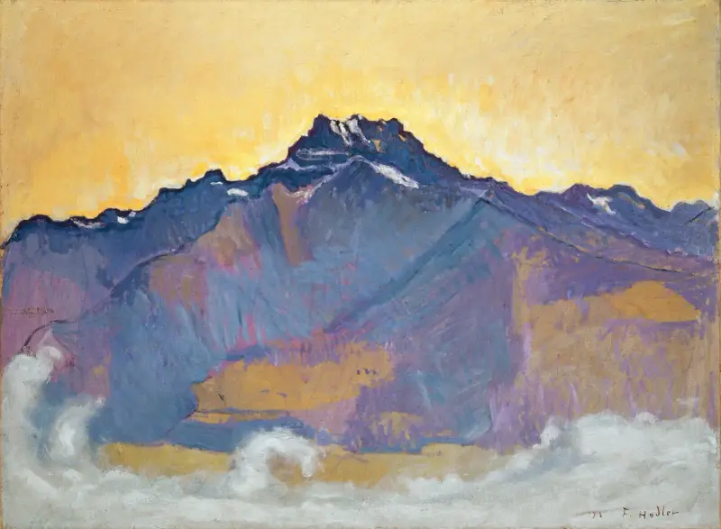 Dents du Midi sett från Chesières av Ferdinand Hodler