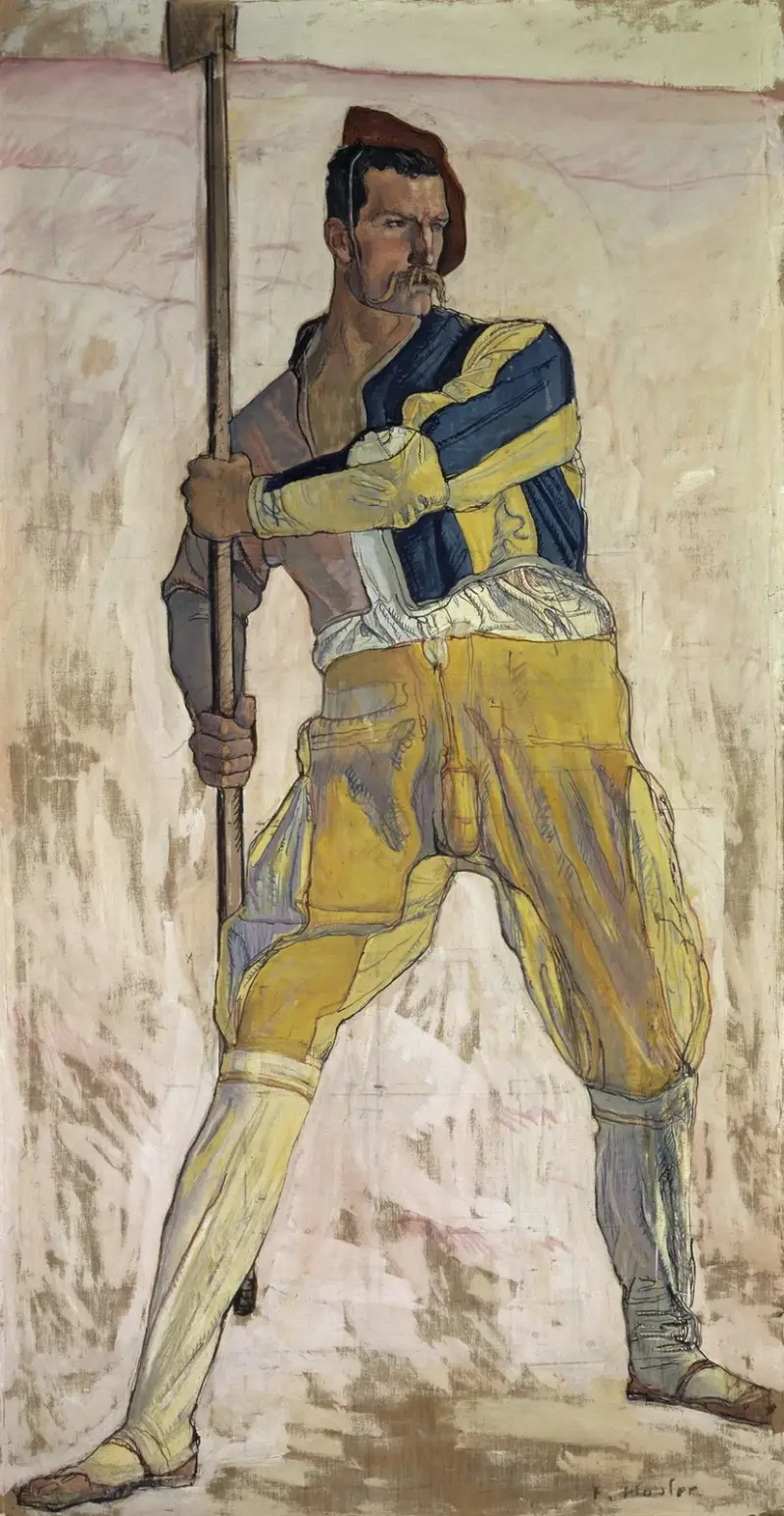 Krieger mit Hellebarde von Ferdinand Hodler
