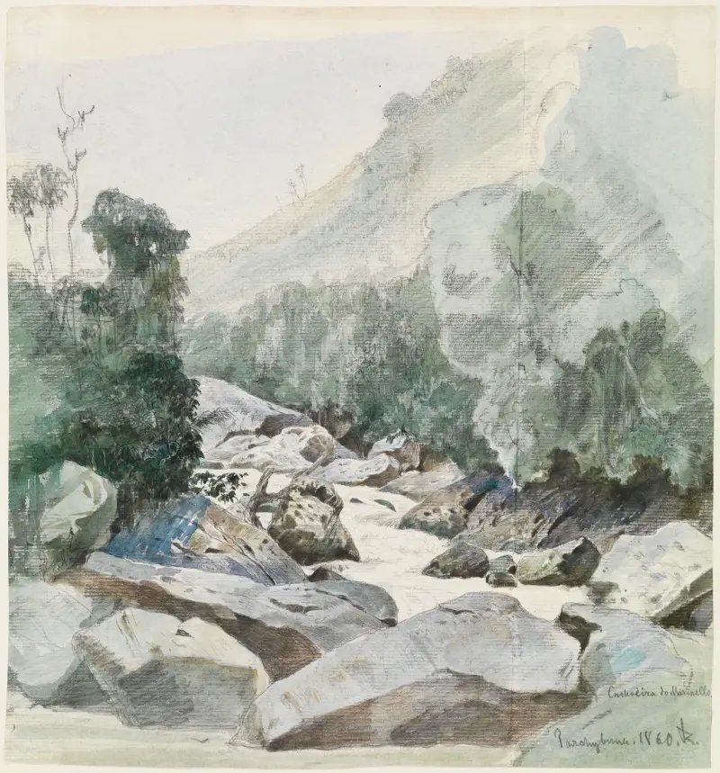 Gebirgsbach in Cachoeira do Marmello av Ferdinand Keller