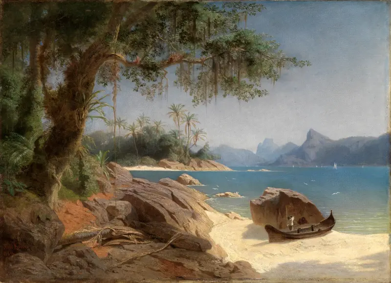 Küstenlandschaft bei Rio de Janeiro av Ferdinand Keller