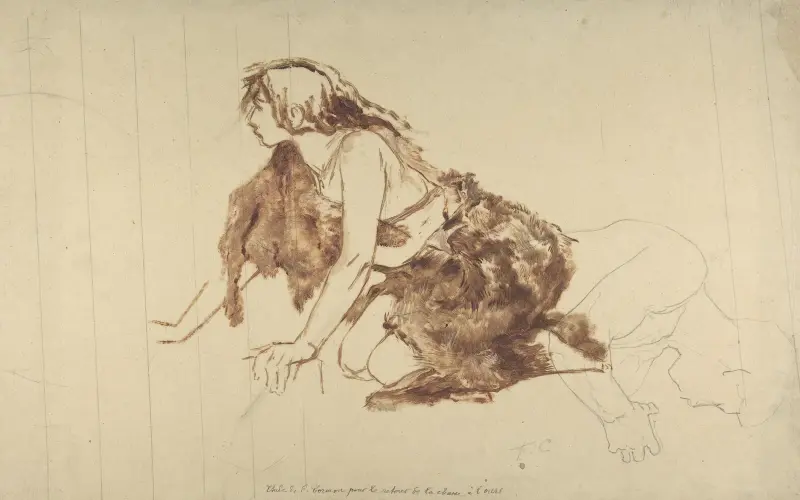 Crouching Woman av Fernand Cormon