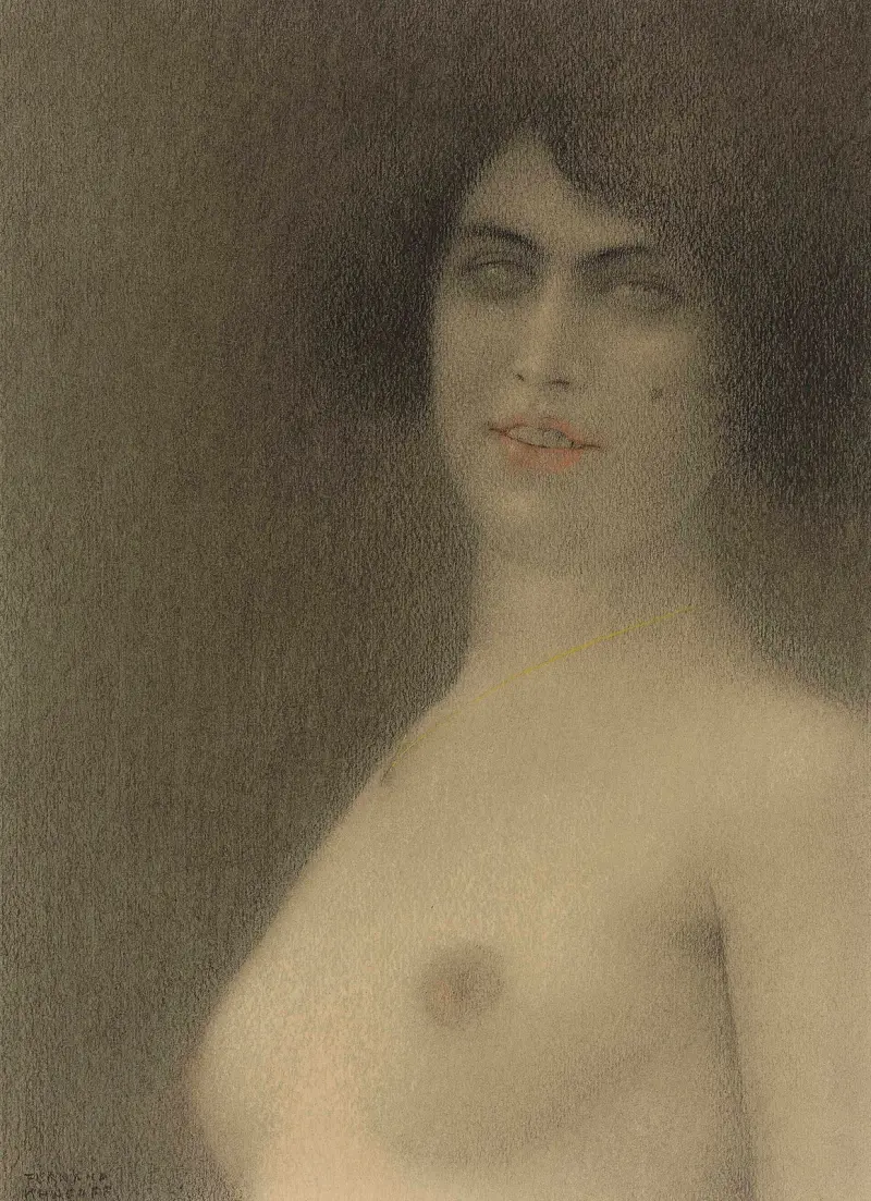 Schwarzes Haar (Der Engel des Bösen) von Fernand Khnopff