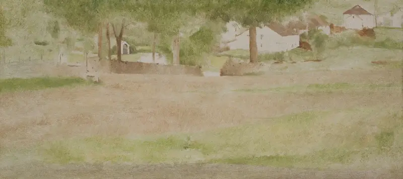 Landschaft mit Brücke bei Fosset von Fernand Khnopff