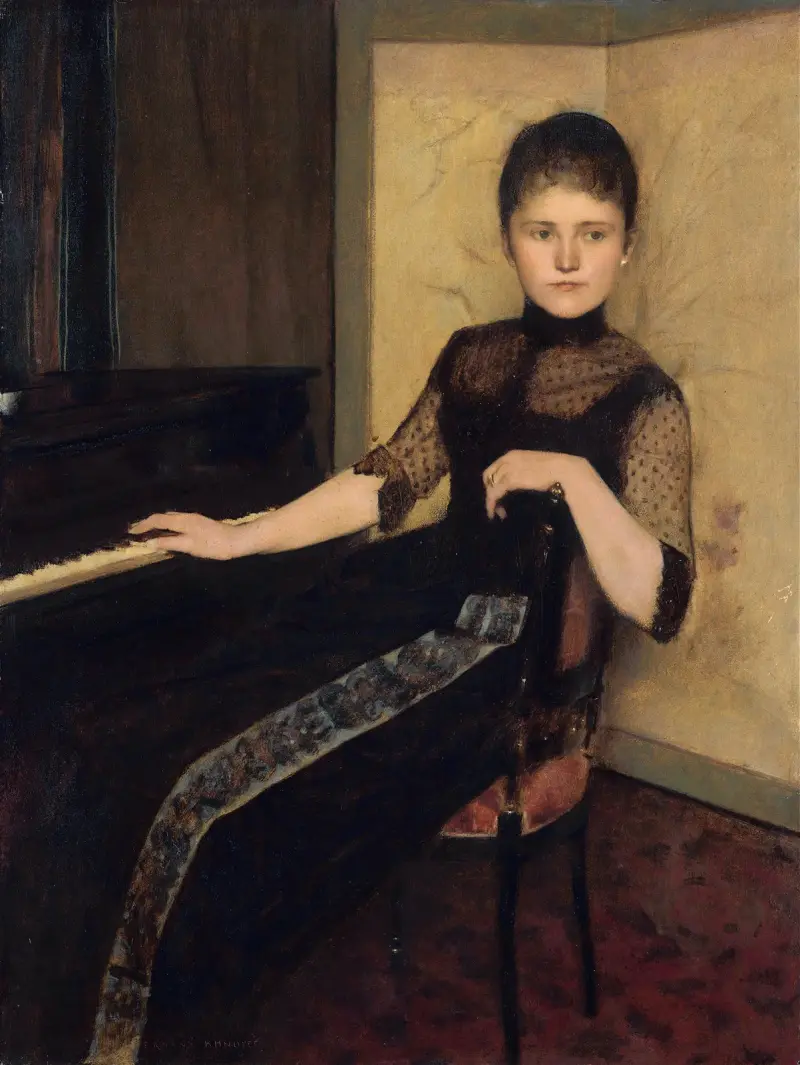 Porträt der Jonkvrouwe Maria Francisca Louisa Dommer van Poldersveldt von Fernand Khnopff
