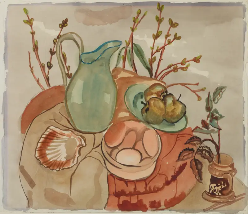 Stilleben med ägg och vide av Frances Hodgkins