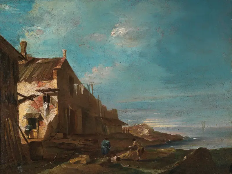 Eine küstennahe architektonische Capriccio von Francesco Guardi