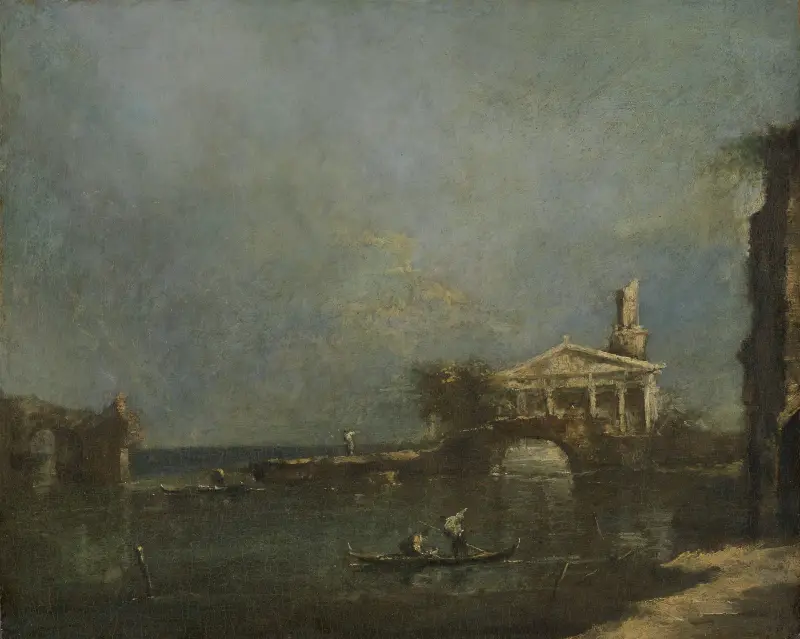 Lagoon near Venice av Francesco Guardi