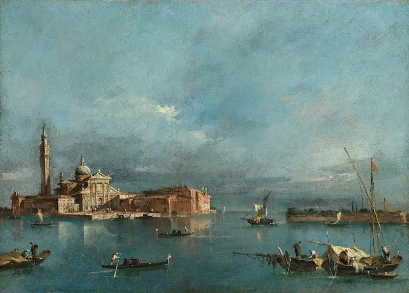 San Giorgio Maggiore, med Punta del Giudecca av Francesco Guardi