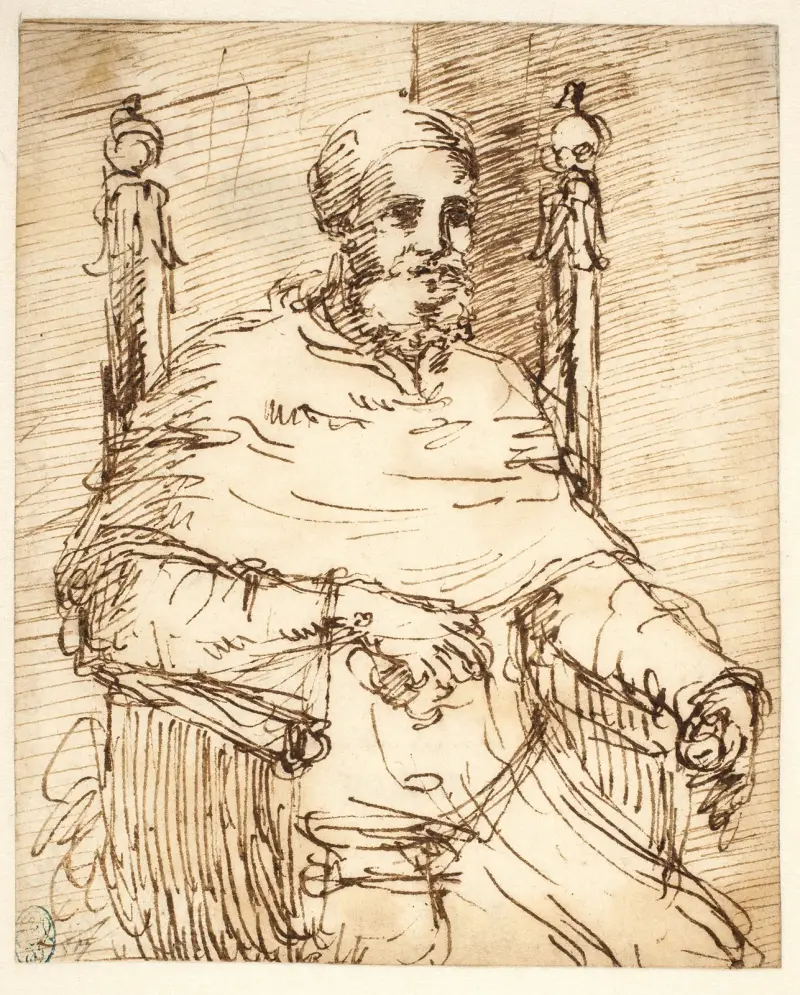 Porträtt av påve Julius II efter Rafael av Pier Francesco Mola
