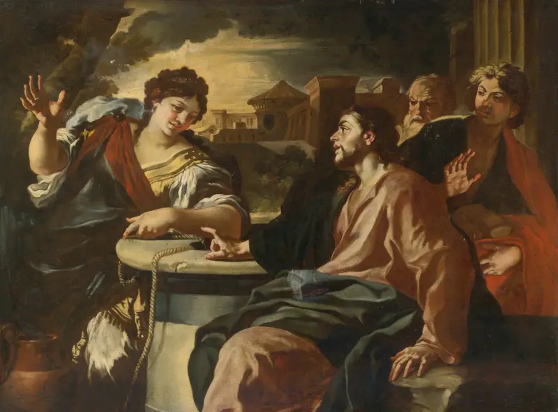 Kristus och den samariska kvinnan av Francesco Solimena