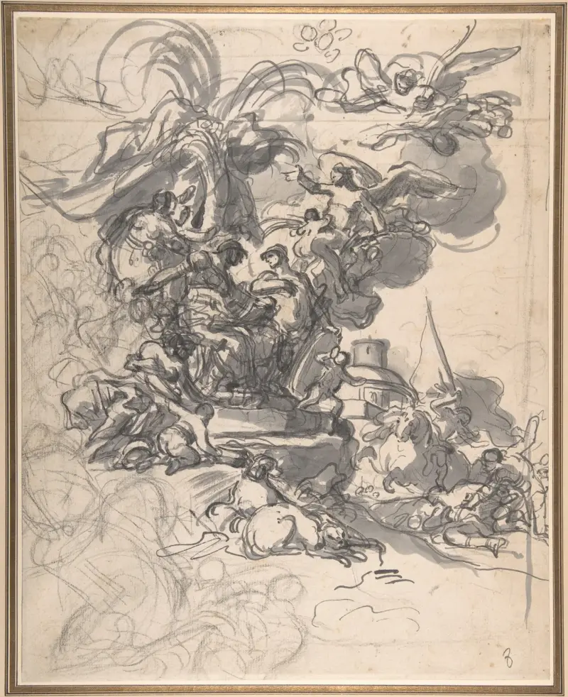 Die Prophetin Debora befiehlt Barak, die Waffen zu ergreifen von Francesco Solimena
