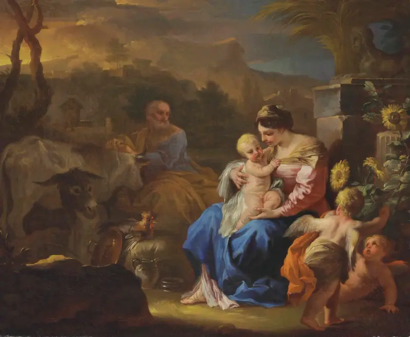 Vilan under flykten till Egypten av Francesco Solimena