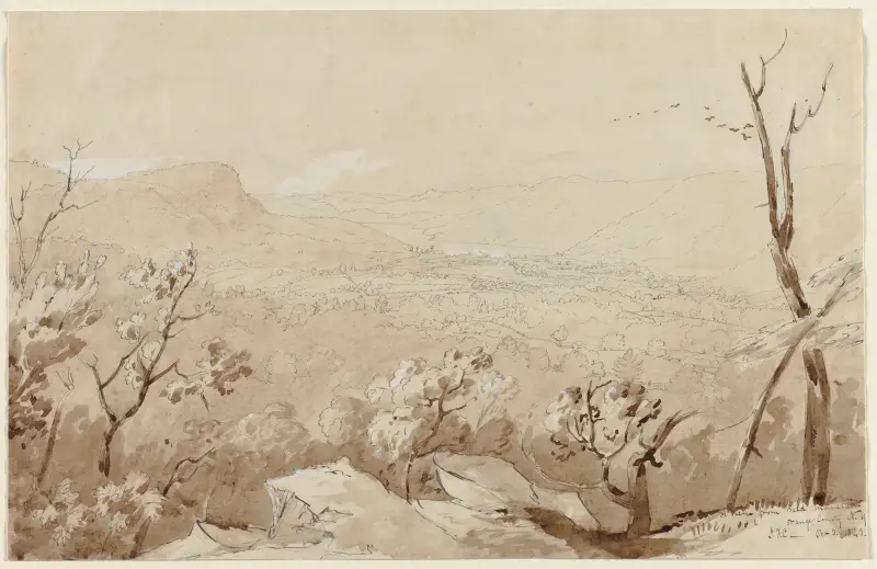 Utsikt från Bald Mountain, Orange County, N.Y. av Jasper Francis Cropsey