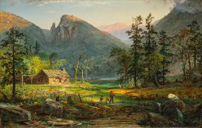 Pionjärens hem, Eagle Cliff, White Mountains av Jasper Francis Cropsey