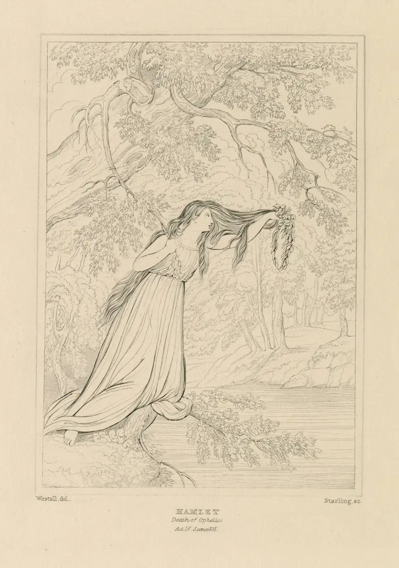 Hamlet, akt 4, scen 7, Ofelia av William Francis Starling