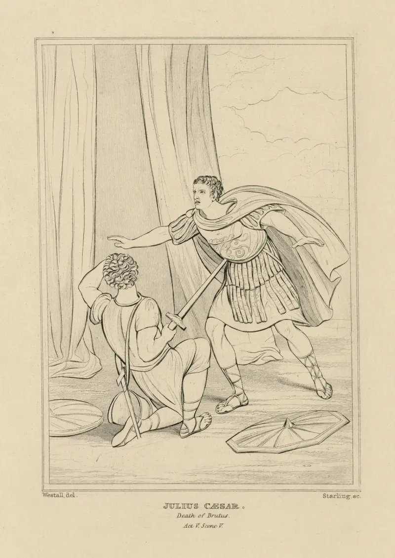 Julius Caesar, Brutus död [akt V, scen 5] av William Francis Starling