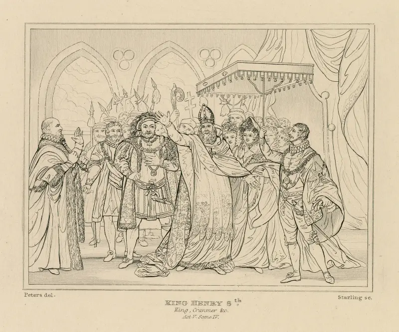 König Heinrich VIII., König, Cranmer etc., Akt V, Szene IV. von William Francis Starling