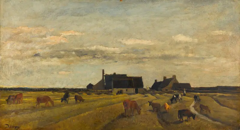 Farm at Kerity, Brittany av Charles François Daubigny