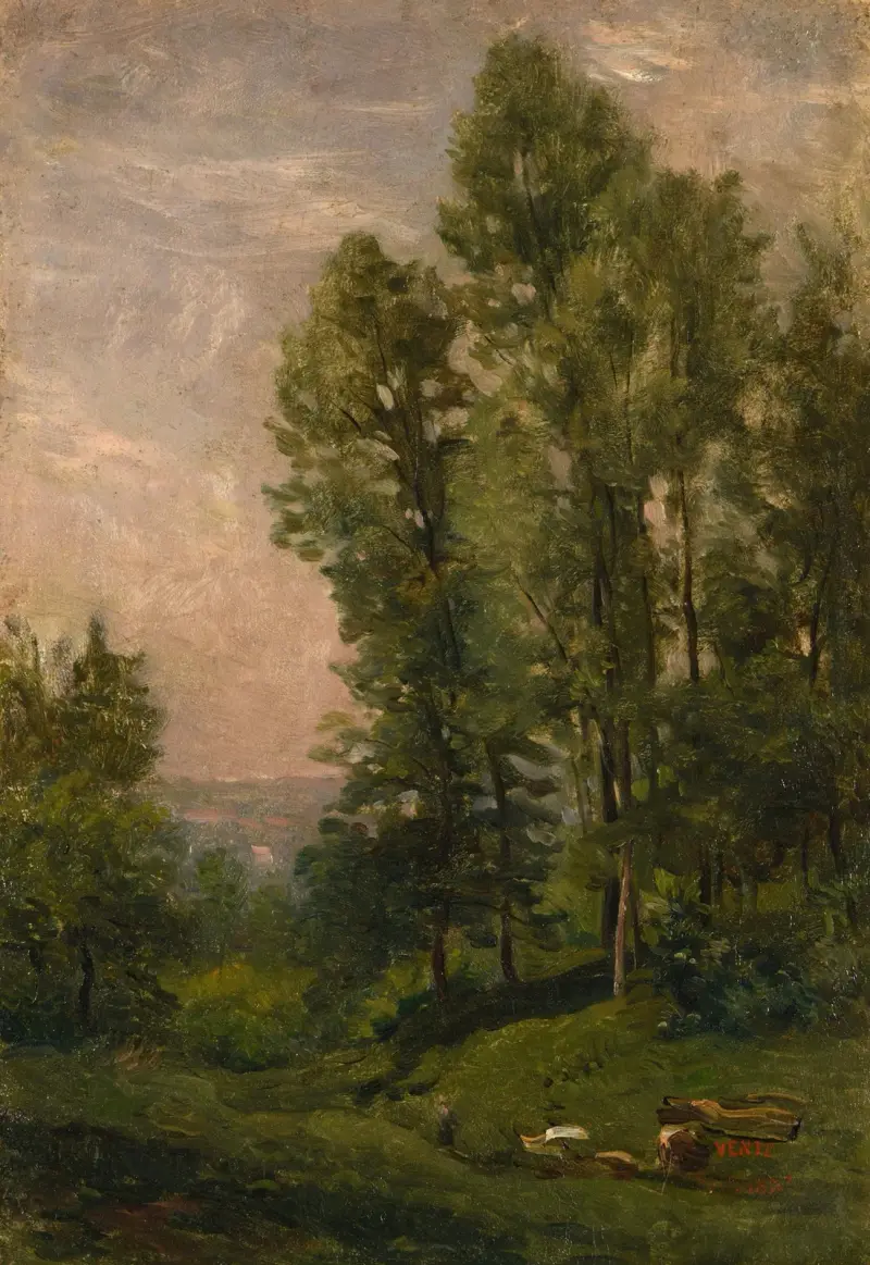 Paysage Stade de création étude av Charles François Daubigny