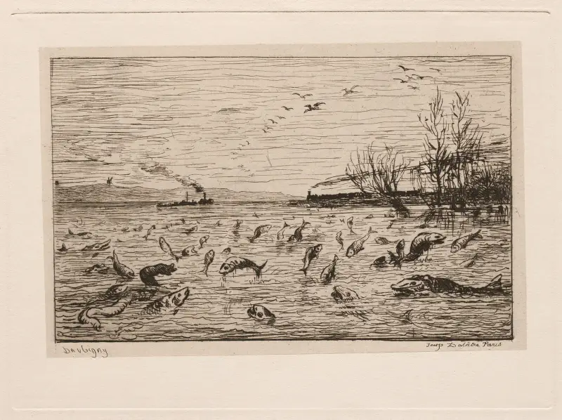 Der Jubel der Fische beim Abschied des Schiffsjungen (Die Fische) von Charles François Daubigny