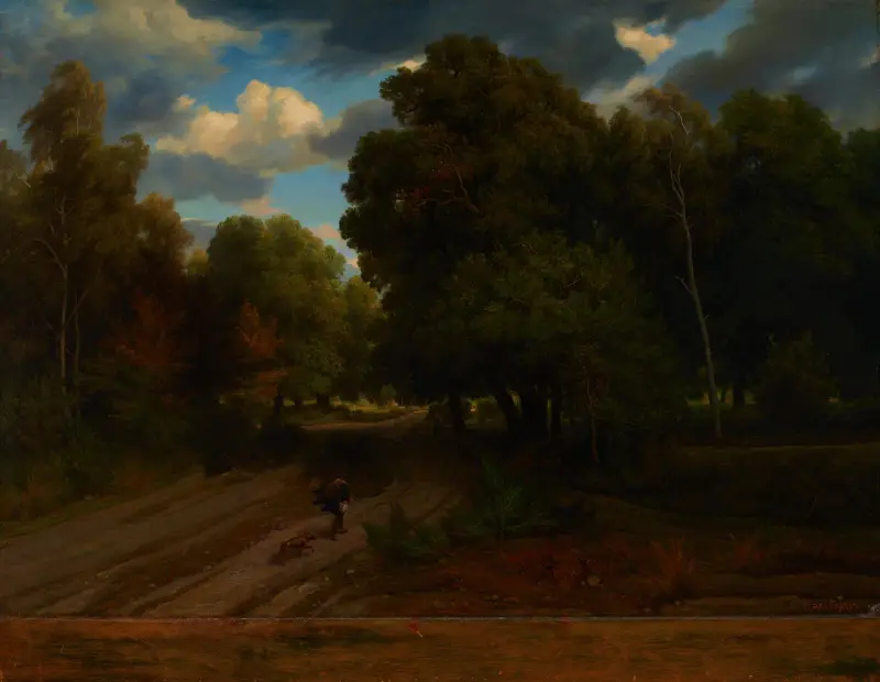 Örnboets korsväg, Fontainebleauskogen av Charles François Daubigny