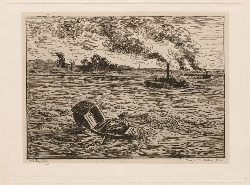 Ångbåtarna eller Se upp för ångfartygen av Charles François Daubigny