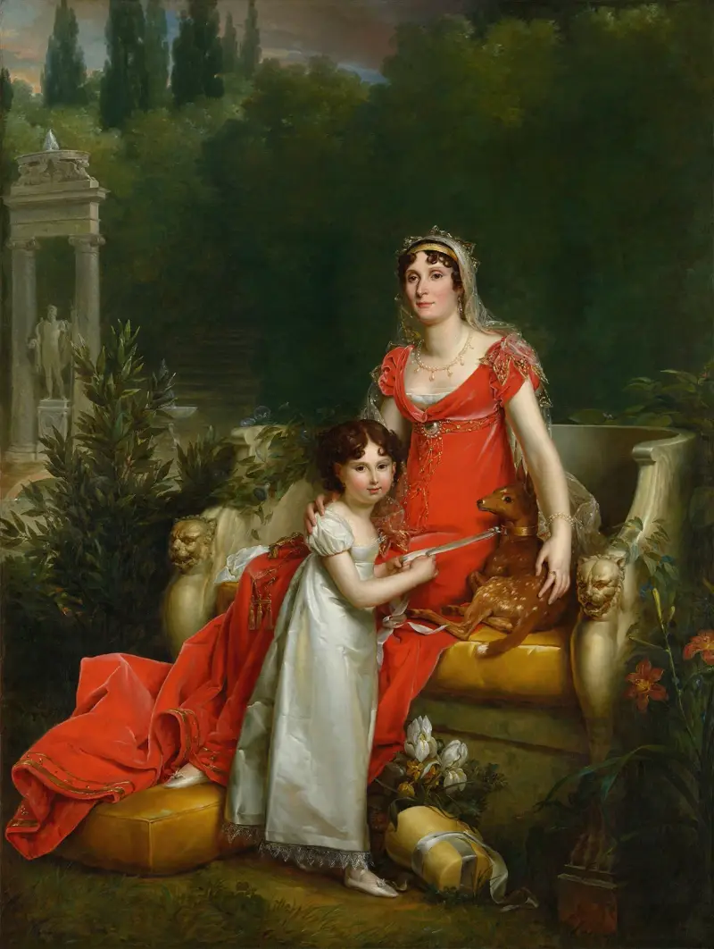 Elisa Bonaparte med sin dotter Napoleona Baciocchi av François Gérard