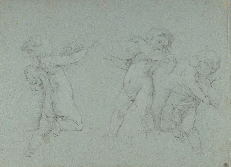 Putti Supporting a Garland av François Lemoyne
